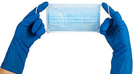 Маска медична ВЕКТОР ПРО МЕД Тришарова 50 шт Блакитна