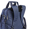 Рюкзак діловий із плечовим ременем 2 в 1 міський шкільний підлітковий синій Dolly 398, фото 3