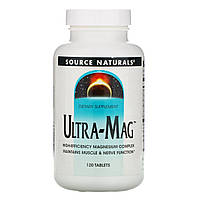 Магній В6 комплекс, Source Naturals, Ultra-Mag, Source Naturals, 120 таблеток