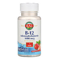 KAL, B-12 Adenosylcobalamin, Stawberry, 1000 mcg, 90 Micro Tablets