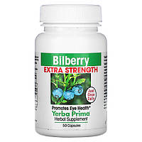 Yerba Prima, Чорниця з підвищеною силою дії (Bilberry Extra Strength), 160 мг, 50 капсул