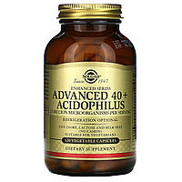 Пробіотики Solgar Ацидофілус 40+ Acidophilus Харчова добавка для підтримки кишкової флори 120 капсул/уп