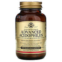 Пробиотики, Advanced Acidophilus, Solgar, 100 капсул