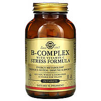 Комплекс витаминов В+С, B-Complex with Vitamin C, Solgar, 250 таблеток