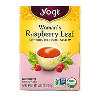 Yogi Tea, Лист малини для жінок, без кофеїну, 16 чайних пакетиків, 1,02 унції (29 г)