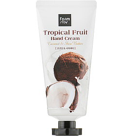 Крем для рук і нігтів з маслом ши і екстрактом кокоса Farmstay Tropical Fruit Hand Cream Coconut 50 мл