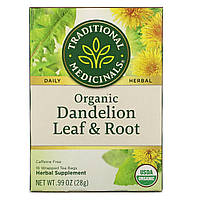 Traditional Medicinals, Органический чай Dandelion Leaf & Root без кофеина, 16 пакетиков, .99 унц. (28 г)