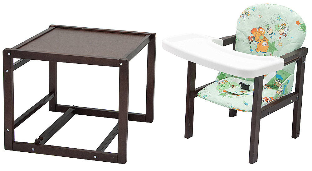 Стільчик-трансформер Babyroom Поні-220 тонований зелений (ведмедики та бджілки)
