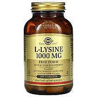 L- лизин, L-Lysine, Solgar, 1000 мг, 100 таблеток
