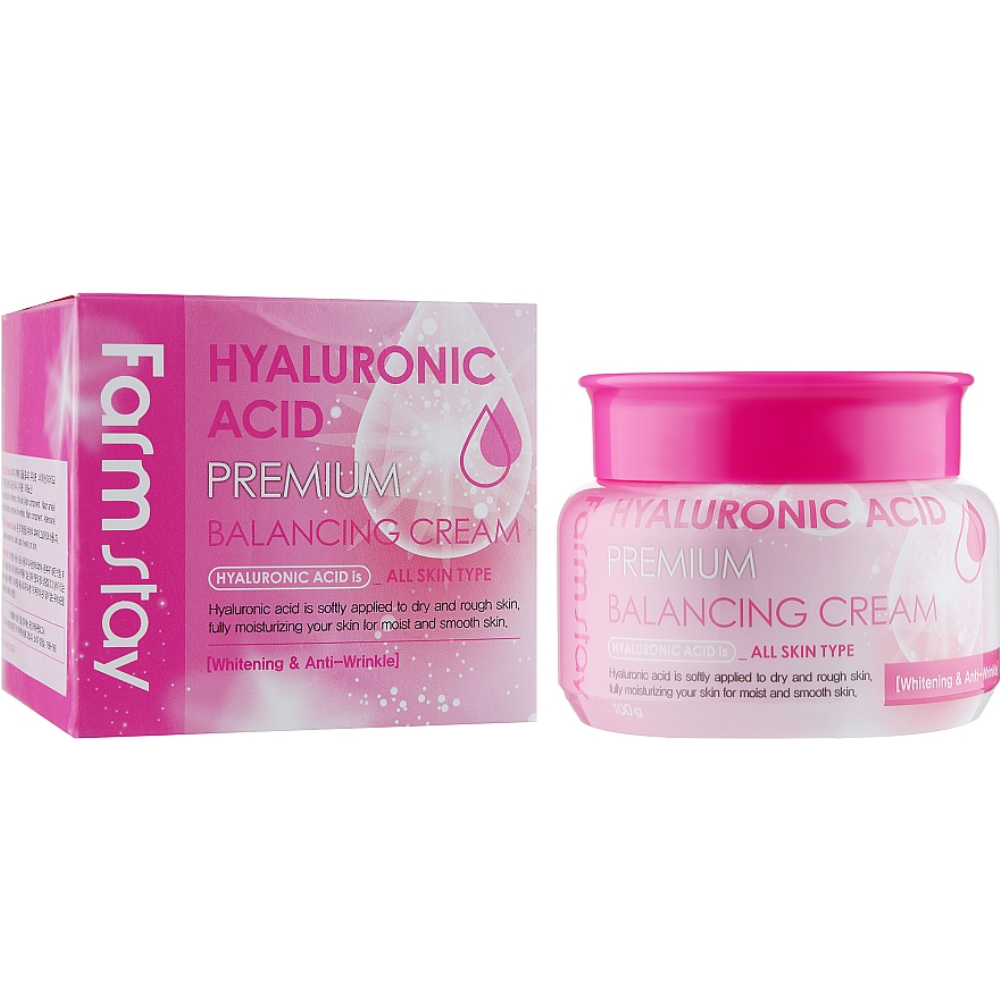 Антивіковий крем для обличчя з гіалуроновою кислотою FarmStay Hyaluronic Acid Premium Balancing Cream 100 мл, фото 1