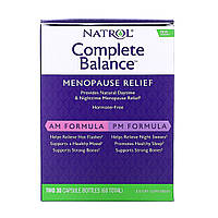 Natrol, Complete Balance для менопаузи, для застосування вранці і ввечері, дві пляшечки, в кожній по 30 капсул