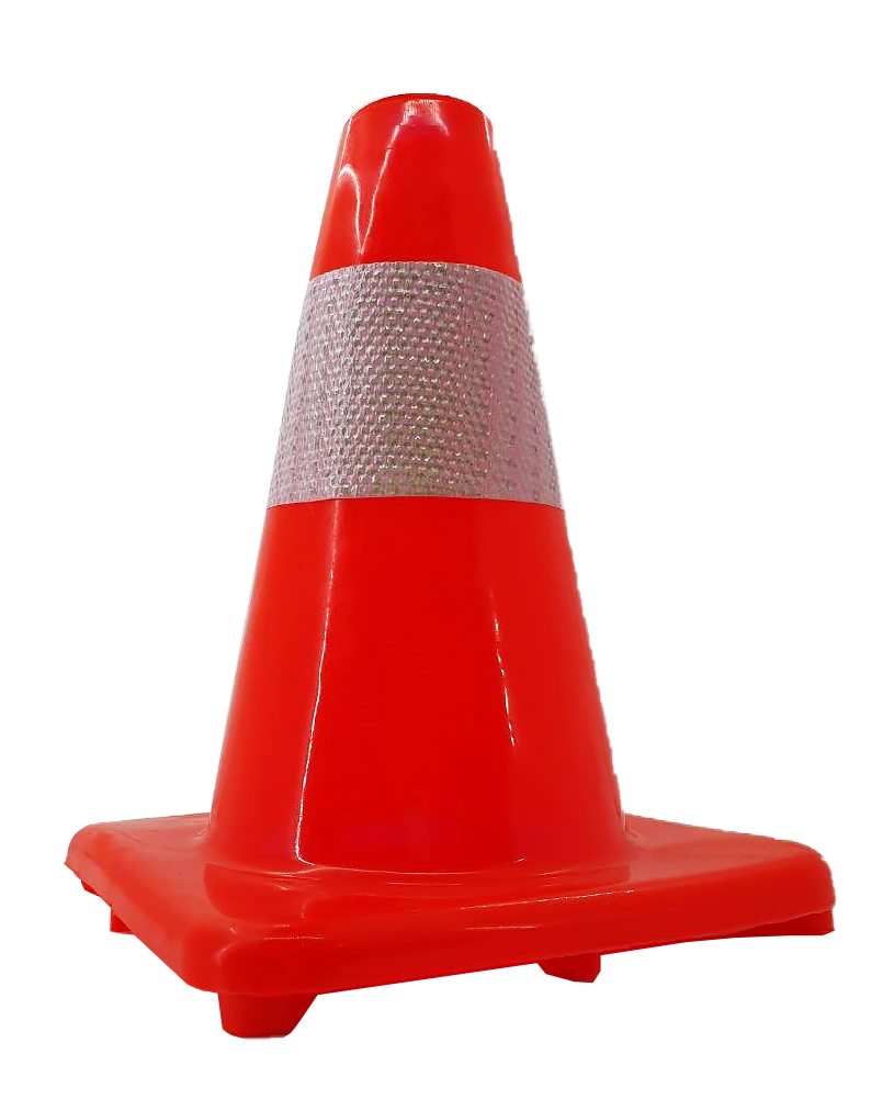 Конус дорожній пластик L = 30 см (м'який пластик - спец. матеріал), фото 1