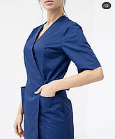Медицинский халат"Модный доктор" 44 размер, синий цвет