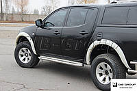 Пороги боковые труба с листом Mitsubishi L-200 Triton (2006-2021) D42