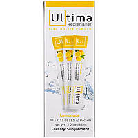 Ultima Health Products, Ultima Replenisher Электролит в порошке, Лимонад, 10 пакетов, 0,12 унции (3,5 г) каждый