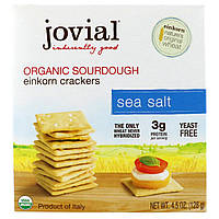 Jovial, Органічні бездріжджові крекери з морською сіллю з пшениці однозернянки, 4,5 унц. (128 г)