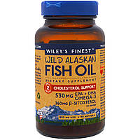 Wiley's Finest, Аляскинська риб'ячий жир, підтримка рівня холестерину, 90 капсул у м'якій оболонці
