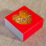 Подарунковий набір круглих воскових чайних свічок 24г (4шт.) в коробці Червоне Серце, фото 2