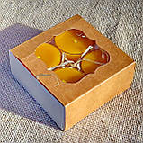 Подарунковий набір круглих воскових чайних свічок 24г (4шт.) в коробці Червоне Серце, фото 5