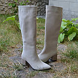 Шкіряні чоботи ADAMS на каблуці, фото 4