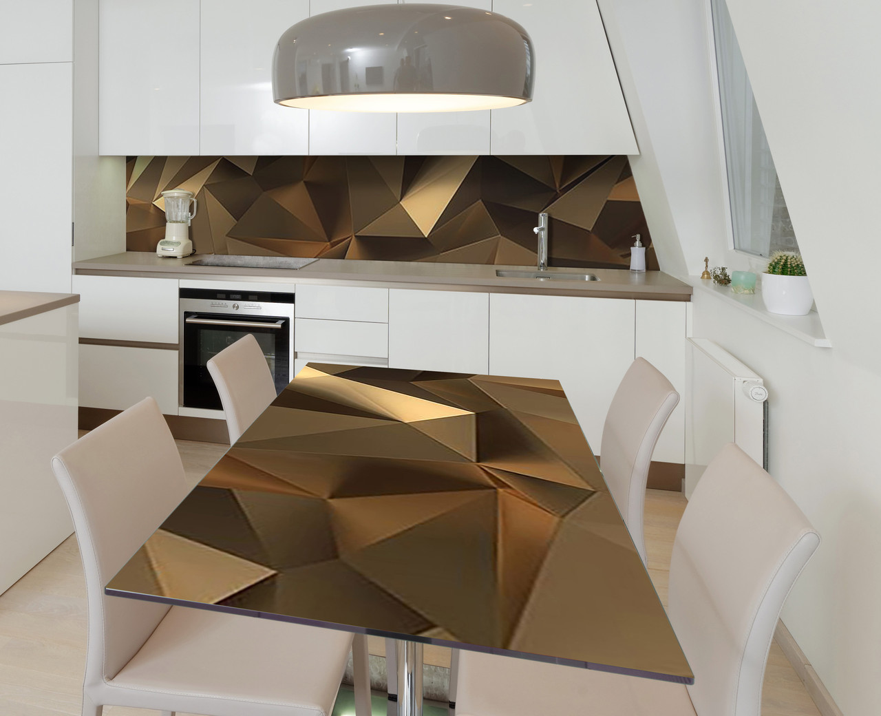 Вінілова наклейка на стіл Золото Преломление самоклейка плівка ПВХ 600х1200мм Текстура Коричневий