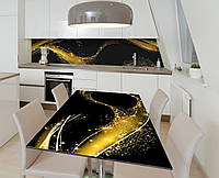 Виниловая наклейка на стол Золотой песок Сияние декор пленка для мебели 650х1200мм Абстракция Черный