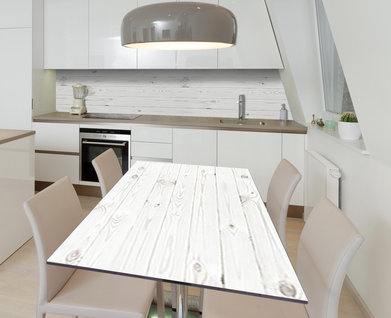 Вінілова наклейка на стіл Біла дошка під Дерево самоклейка плівка ПВХ 600х1200мм Текстура Сірий