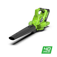 Повітродувка-пилосос акумуляторна Greenworks GD40BV (без АКБ, 40)