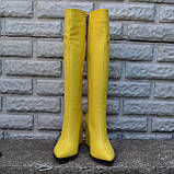 Замшеві чоботи ADAMS на високих підборах Натуральна шкіра, Жовтий, фото 2