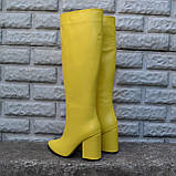 Замшеві чоботи ADAMS на високих підборах Натуральна шкіра, Жовтий, фото 4