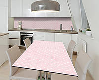 Виниловая наклейка на стол В белый Горошек самоклейка пленка ПВХ 600х1200мм Фоны Абстракция Розовый