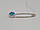 Срібна брошка-шпилька з фіанітом. Артикул 660029С голубий, фото 2