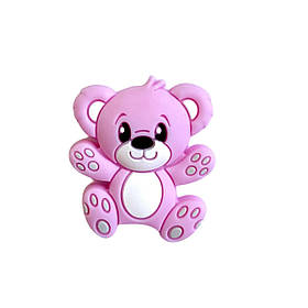 Міні Ведмедик Тедді (троянда кварц), силіконова намистина