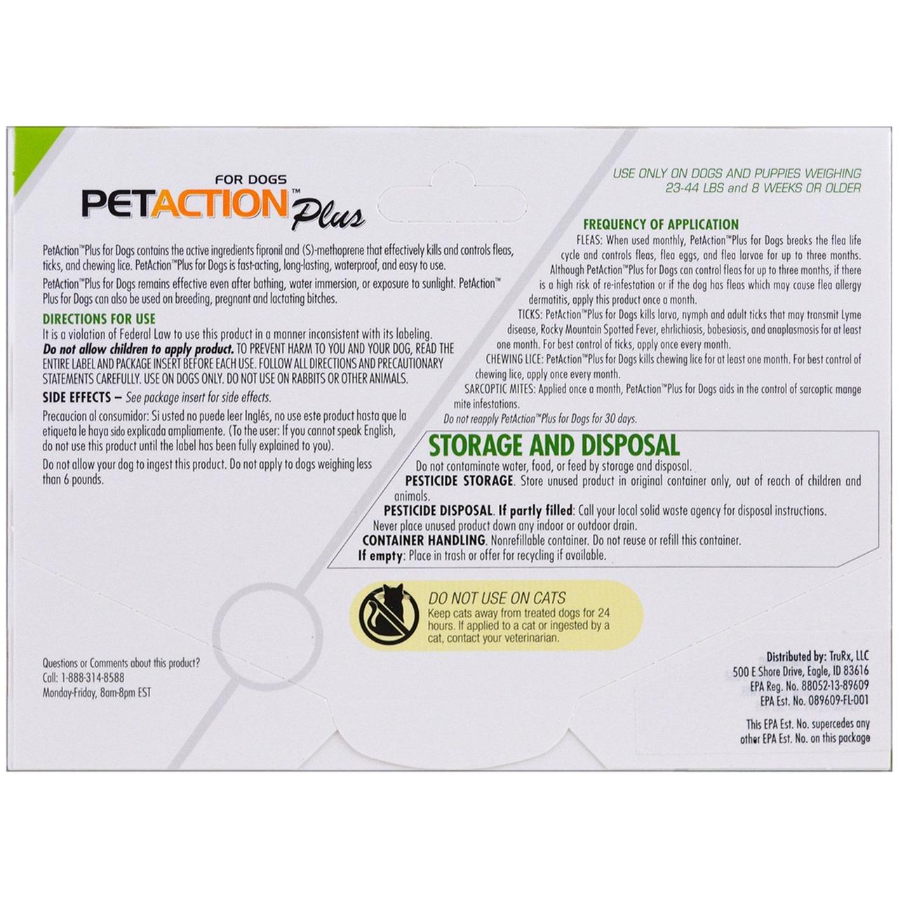 Pet Action Plus, For Medium Dogs, 3 Doses 0.045 fl oz (ID603150076