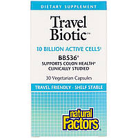 Natural Factors, Travel Biotic BB536, 30 капсул вегетаріанських