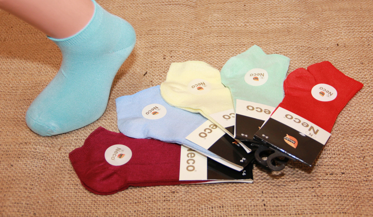 Дитячі шкарпетки короткі з модалу НЕЖО 9-10 яскраві асорті