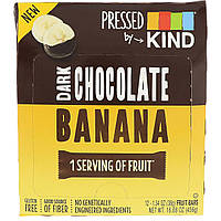 KIND Bars, Pressed by KIND, Темний шоколад і банан, 12 фруктових батончиків, 1,35 унц. (38 м) кожен