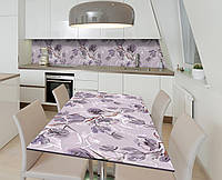 Виниловая наклейка на стол Лавандовая акварель декор пленка для мебели 650х1200мм Цветы Фиолетовый