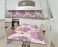 Виниловая наклейка на стол Вензель Орнамент декор пленка для мебели 650х1200мм Абстракция Фиолетовый