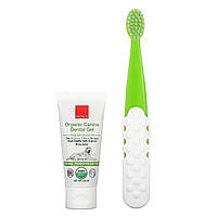 RADIUS, Organic Dental Solutions, Firm Bristles, Adult Dog, 1.5-8 Years , 1 Toothbrush + .8 oz Tooth Gel