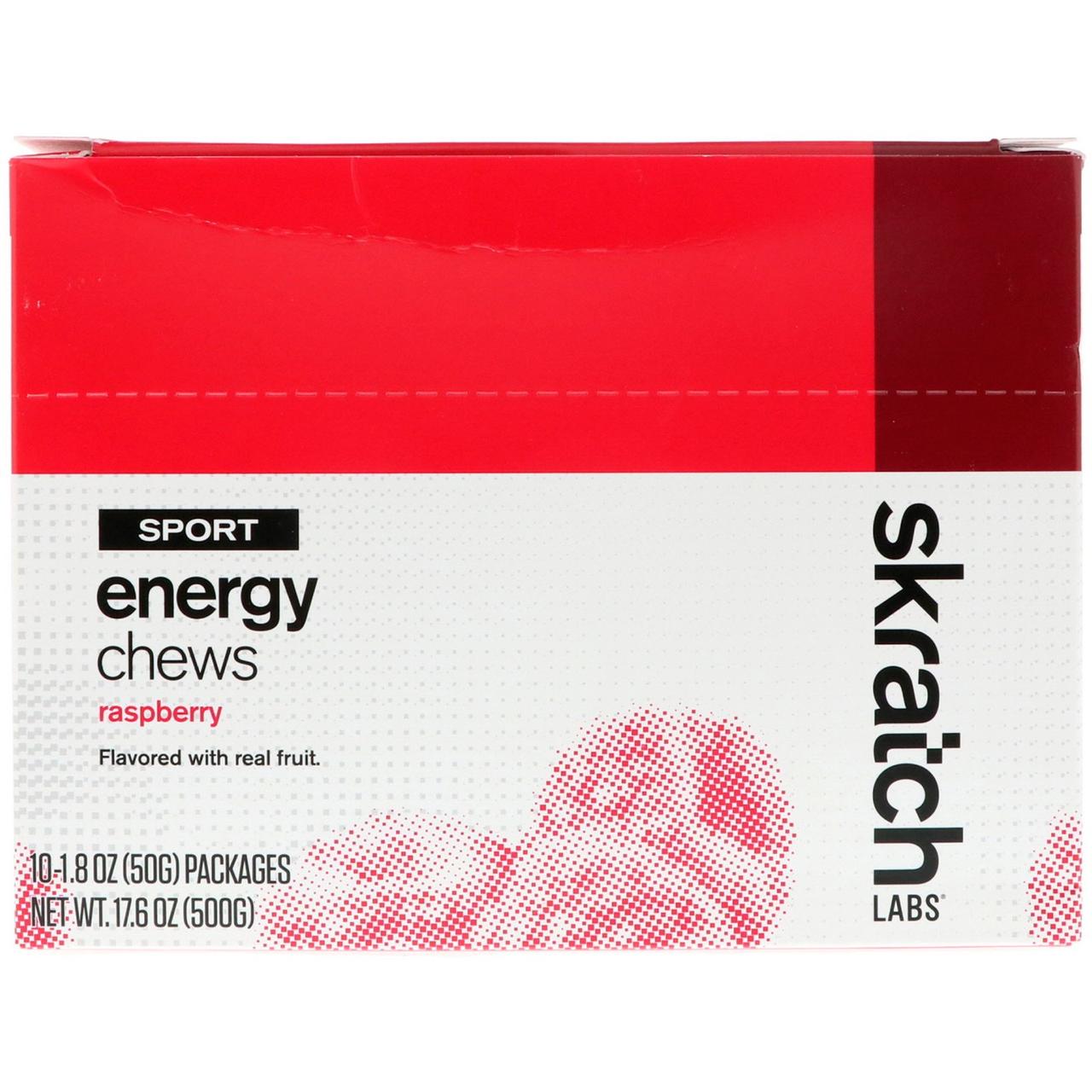 SKRATCH LABS, Sport Energy Chews, Малина, 10 Pack, 1.8 oz (50 g) Each