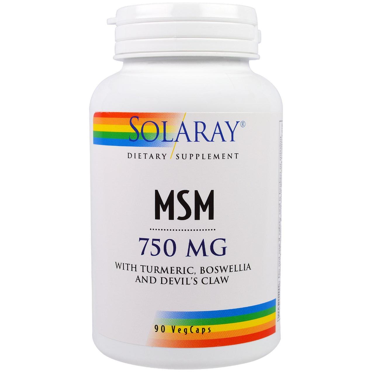 Solaray, МСМ, 750 мг, 90 капсул вегетаріанських