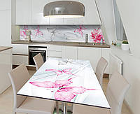 Виниловая наклейка на стол Нежные Бабочки мотыльки декор пленка для мебели 650х1200мм Животные Серый