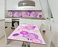 Виниловая наклейка на стол Сиреневые пончики самоклейка пленка ПВХ 600х1200мм Еда Фиолетовый