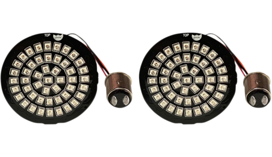 LED модули задних Bullet поворотов CUSTOM DYNAMICS Genesis 4 RED RING для Harley-Davidson