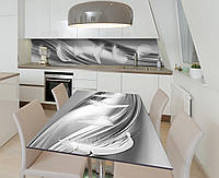 Виниловая наклейка на стол Серебряный шелк и Перья самоклейка пленка ПВХ 600х1200мм Текстуры Серый