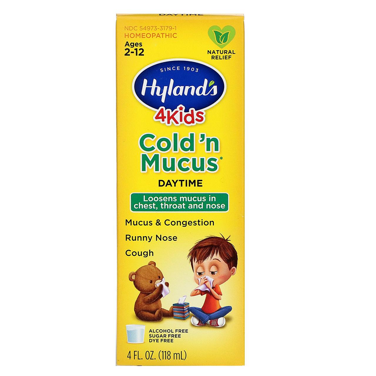 Hyland's, 4 Kids, застуда і мокрота, вік 2-12 років, 4 ж. унц. (118 мл)