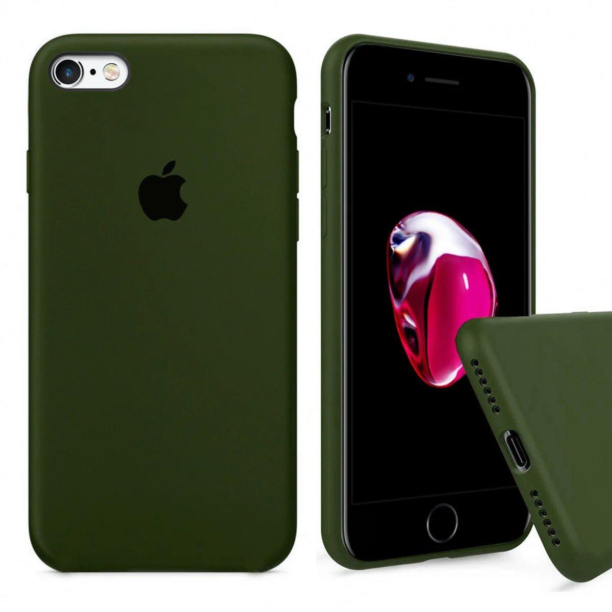 Чохол Silicone FULL case для IPhone 6/6s Khaki зелений
