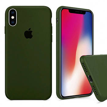 Чохол Silicone FULL case для IPhone X/Xs Khaki зелений