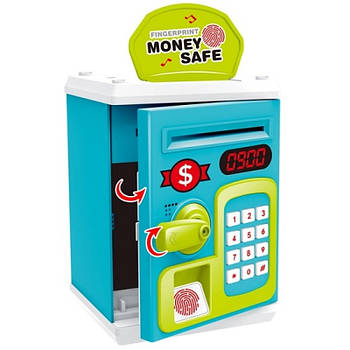 Дитячий сейф-скарбничка з відбитком пальця Money Safe, блакитний S